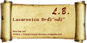Lazarovics Brúnó névjegykártya